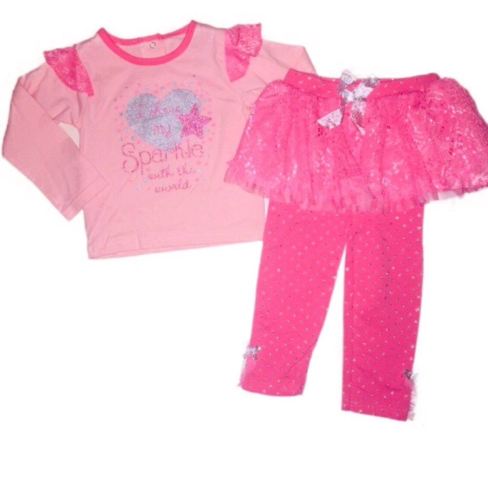 New Girl’s Heart Shirt & Pants 2 pc outfit sz 24m
